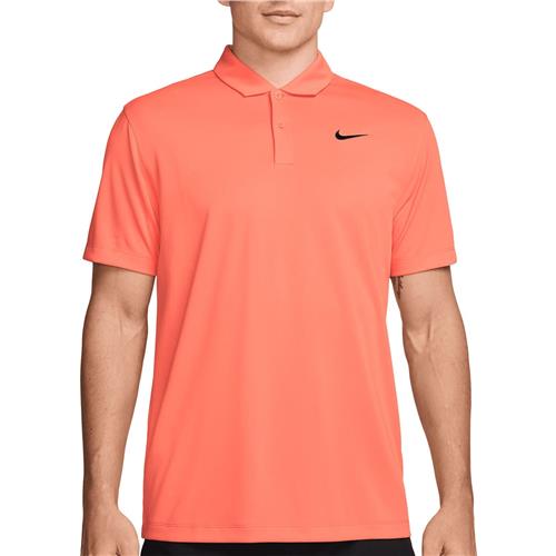 Nike Court Dri-Fit Mens Tennis Solid Polo (Light Wild Mango/Black)
