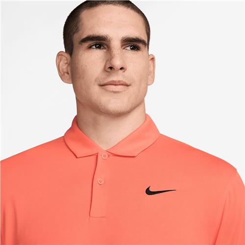 Nike Court Dri-Fit Mens Tennis Solid Polo (Light Wild Mango/Black)