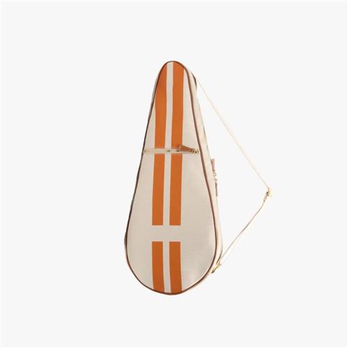 My Style Bags The Go-To Glamour Tennis Racquet Holder Natural with Orange Stripes