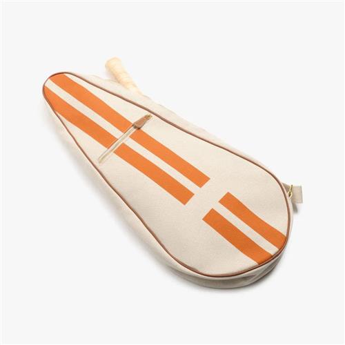 My Style Bags The Go-To Glamour Tennis Racquet Holder Natural with Orange Stripes