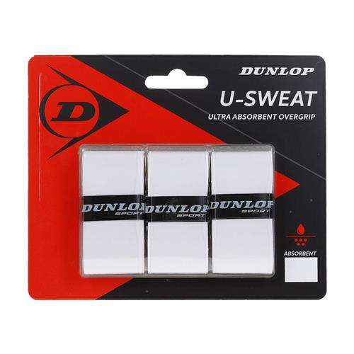 Dunlop U-Sweat Ultra Absorbent Overgrip White 3 Pack