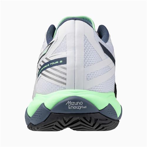 Mizuno Wave Enforce Tour 2 AC Mens Shoes (White/Neo Mint/Vintage Indigo)