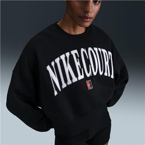 NikeCourt Phoenix Fleece Women's Oversized Crew Neck Sweatshirt (Black)