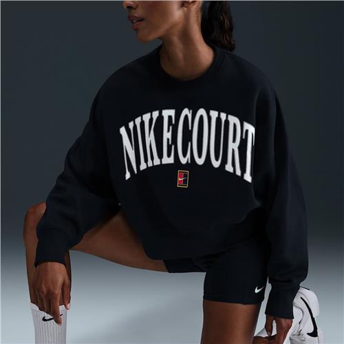 NikeCourt Phoenix Fleece Women's Oversized Crew Neck Sweatshirt (Black)