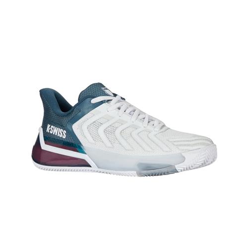 K-Swiss Ultra Shot 4 Clay Mens Tennis Shoes (White/Star Glazer/Neon Blaze/