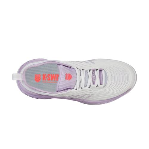 K-Swiss Hypercourt Supreme 2 AC Womens Shoes (White/Orchid Petal/Neon Blaze)