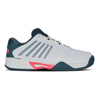 K-Swiss Hypercourt Express 2 Junior Tennis Shoes (White/Stargazer/Neon Blaze)