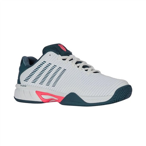 K-Swiss Hypercourt Express 2 Junior Tennis Shoes (White/Stargazer/Neon Blaze)