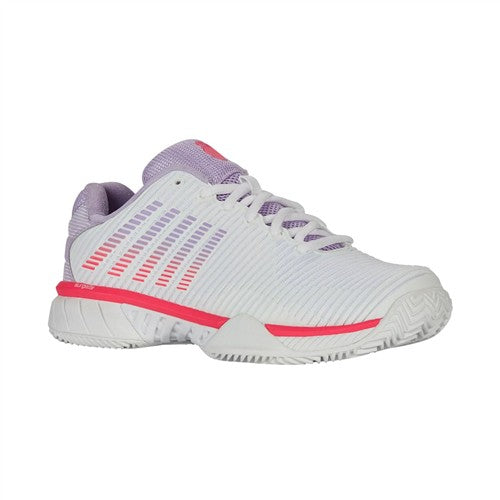 K-Swiss Hypercourt Express 2 CLAY Womens Shoes (White/ Orchid Petal/ Neon Blaze)