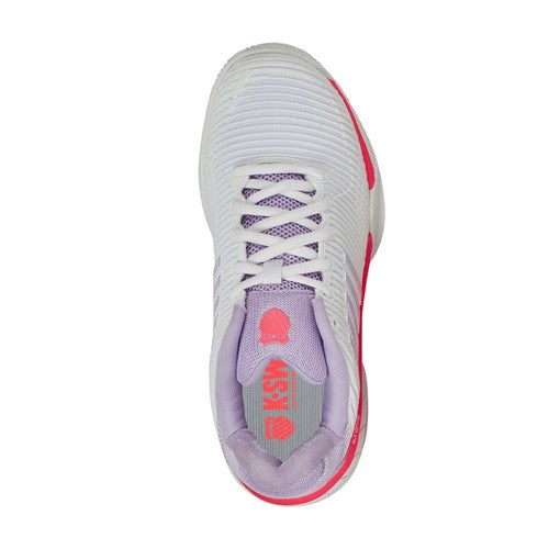 K-Swiss Hypercourt Express 2 CLAY Womens Shoes (White/ Orchid Petal/ Neon Blaze)