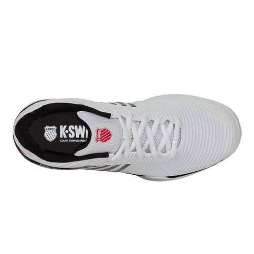 K-Swiss Hypercourt Express Wide (2E) AC Men's Tennis Shoes (White/Black/Mars Red)