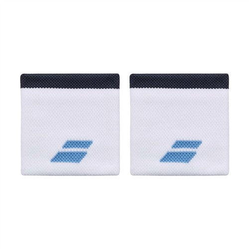 Babolat Logo Wristband 2 Pack (White/Drive Blue) UNIQ