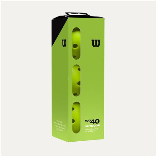Wilson Pickleball Max 40 Outdoor Ball - 3 Pack (Green)