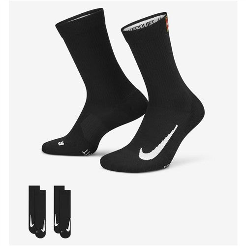 NikeCourt Multiplier Cushioned Tennis Crew Socks (2 pairs, Black)