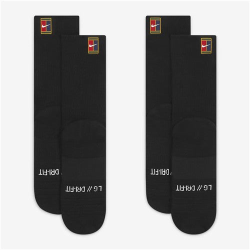 NikeCourt Multiplier Cushioned Tennis Crew Socks (2 pairs, Black)