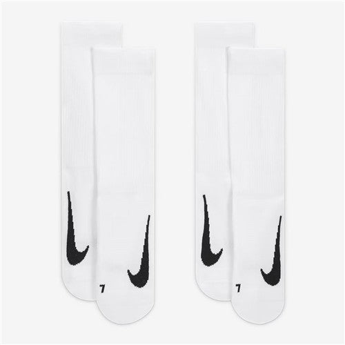 NikeCourt Multiplier Cushioned Tennis Crew Socks (2 pairs, White)