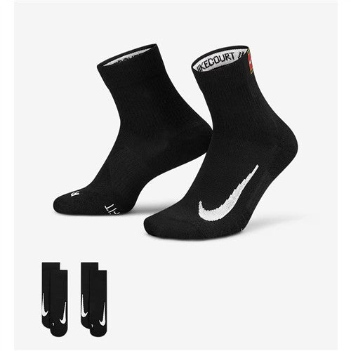 NikeCourt Multiplier Max Tennis Ankle Socks (Black, 2 Pairs)