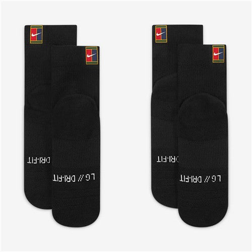 NikeCourt Multiplier Max Tennis Ankle Socks (Black, 2 Pairs)