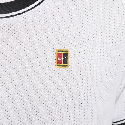 NikeCourt Heritage Men"s Short Sleeve Tennis Top (White/Black)