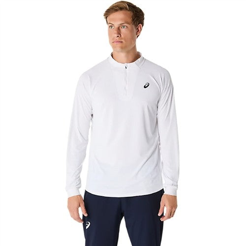 Asics Match Long Sleeve 1/2 Zip Top (Brilliant White)