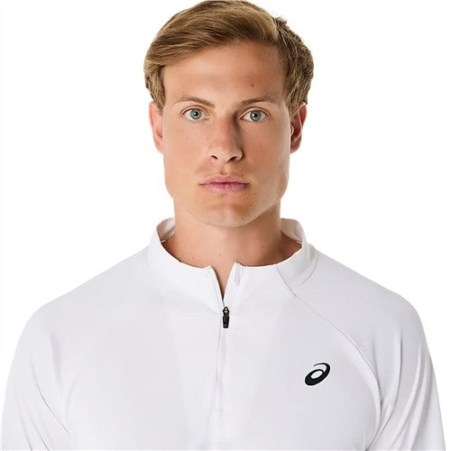 Asics Match Long Sleeve 1/2 Zip Top (Brilliant White)