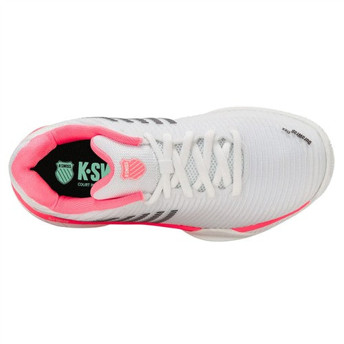 K-Swiss Hypercourt Express 2 Wide Women's Shoes (White/Neon Pastel Pink/Black)