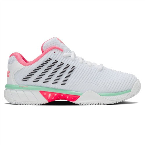 K-Swiss Hypercourt Express 2 Clay Women's Shoes (White/Neon Pastel Pink/Black)