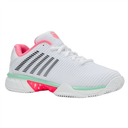 K-Swiss Hypercourt Express 2 Clay Women's Shoes (White/Neon Pastel Pink/Black)