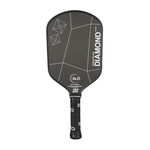 Six Zero Double Black Diamond Control 15mm Elongated white Pickleball Paddle