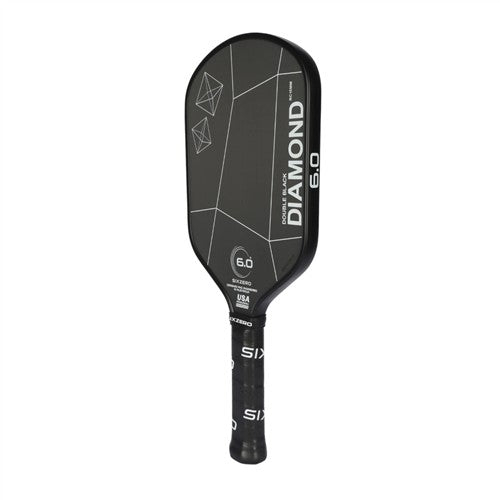 Six Zero Double Black Diamond Control 15mm Elongated white Pickleball Paddle