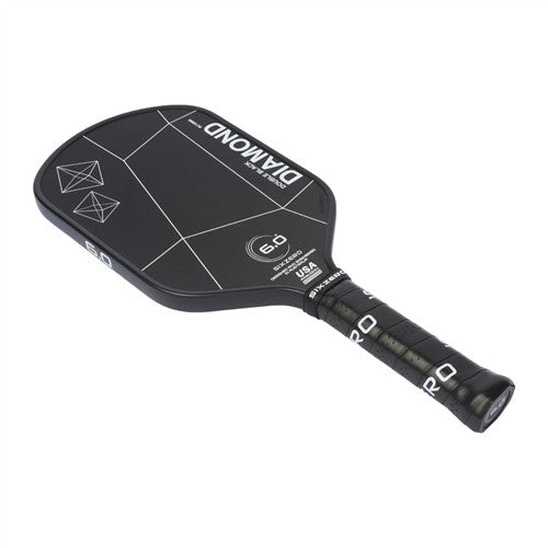 Six Zero Double Black Diamond Control 15mm Elongated white Pickleball Paddle