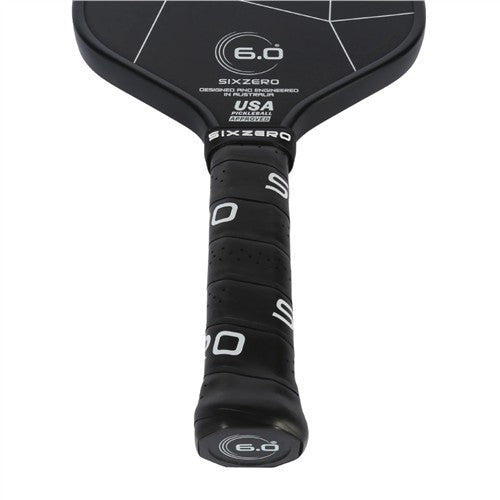 Six Zero Double Black Diamond Control 15mm Elongated white Pickleball Paddle