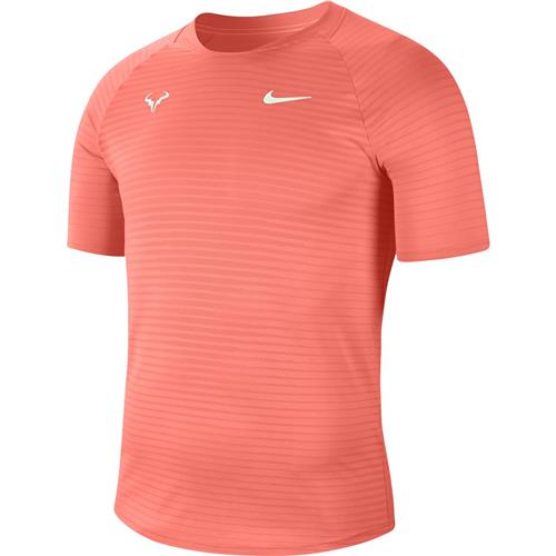 Nike Court Aeroreact Rafa Slam Mens SS Top (Bright Mango)