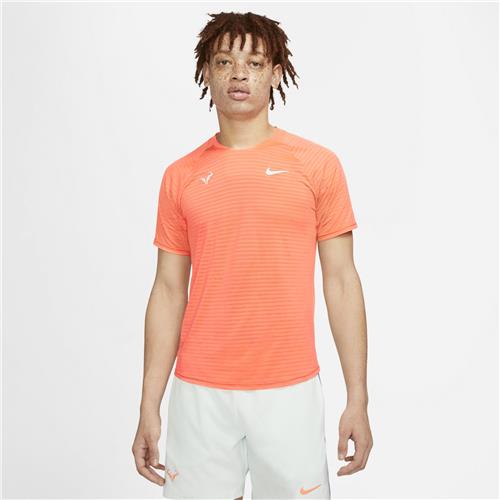 Nike Court Aeroreact Rafa Slam Mens SS Top (Bright Mango)