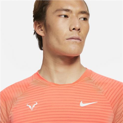 Nike Court Aeroreact Rafa Slam Mens SS Top (Bright Mango)