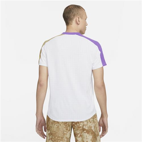 Nike Court Mens Breathe Slam Polo (White/Purple/Beige)