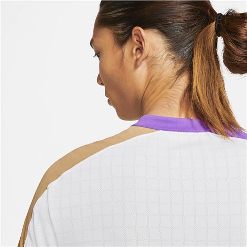 Nike Court Mens Breathe Slam Polo (White/Purple/Beige)