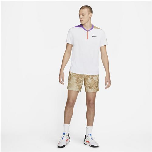 Nike Court Mens Breathe Slam Polo (White/Purple/Beige)