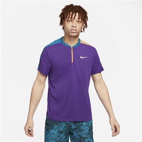 Nike Court Breathe Slam Melbourne Mens Polo (Purple/Green Abyss/Parachute Beige)