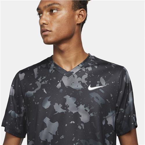Nike Court Dri-Fit Victory Printed Mens Crew (Black/White)
