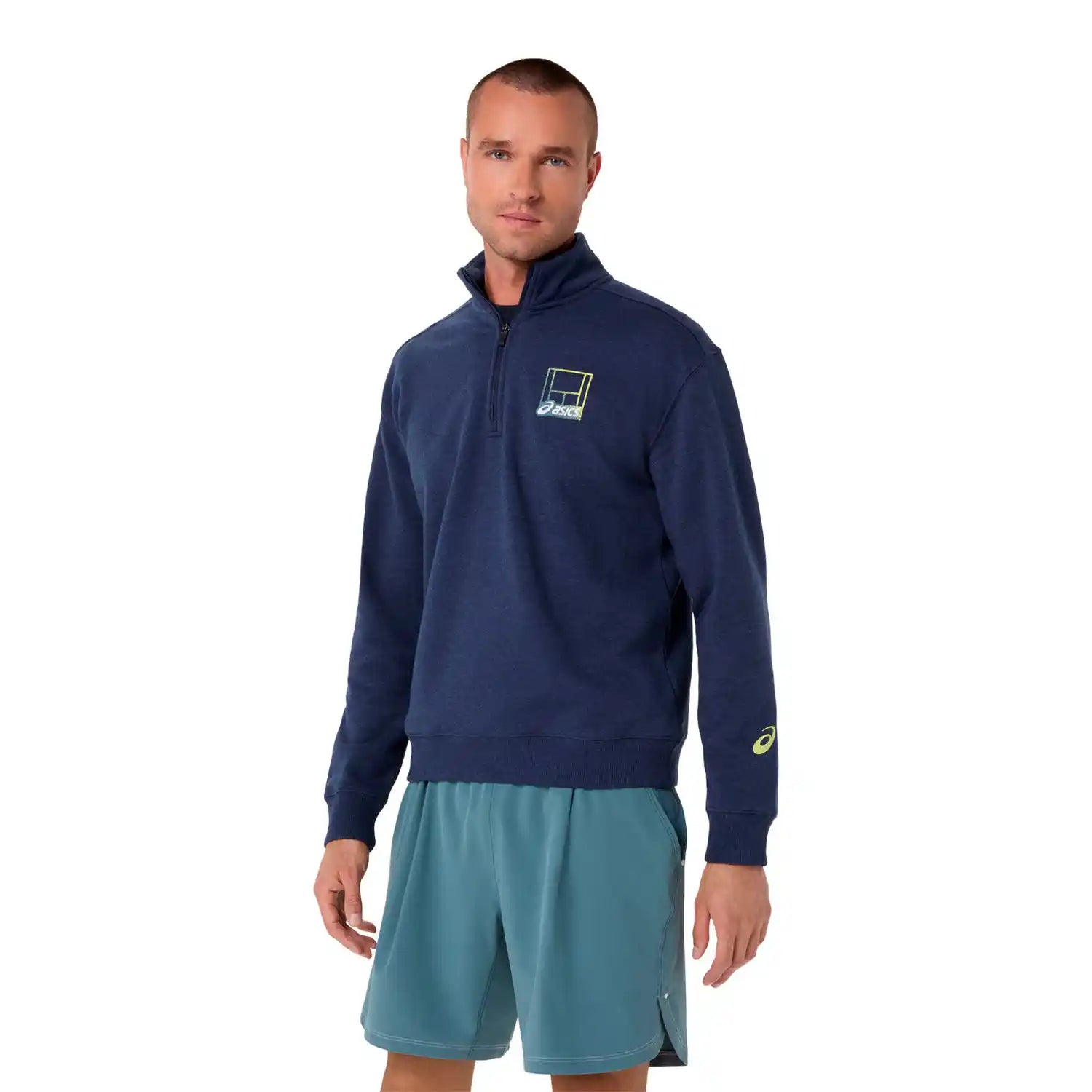 Asics Court Core Graphic Half Zip Sweatshirt (Midnight)