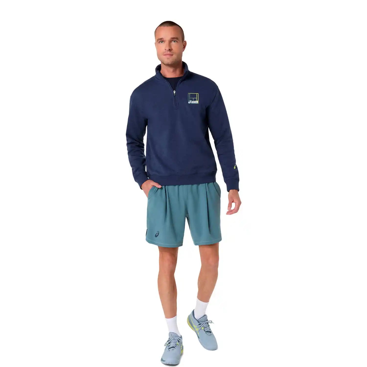 Asics Court Core Graphic Half Zip Sweatshirt (Midnight)
