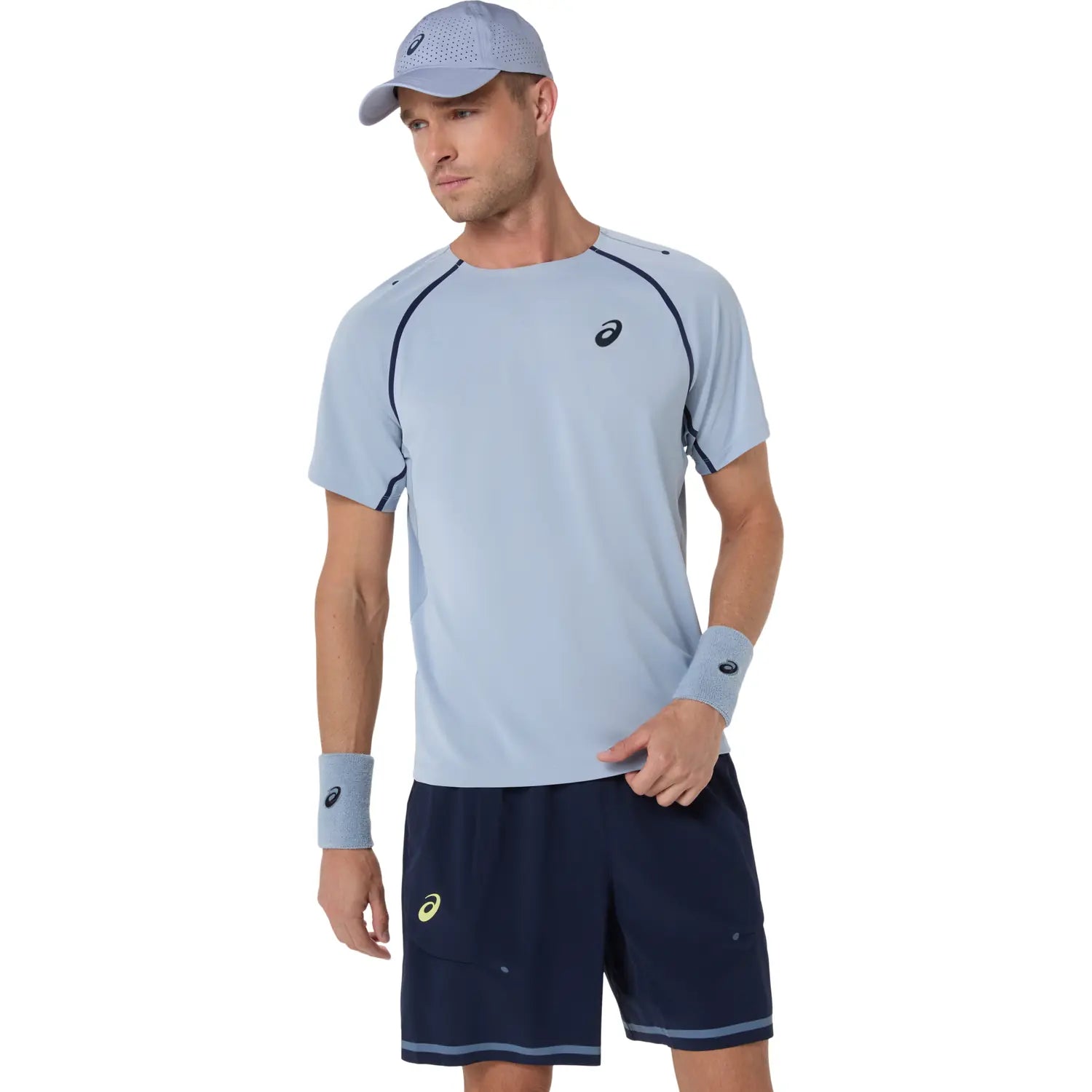 Asics Match Short Sleeve Men's Top (Grey Blue)