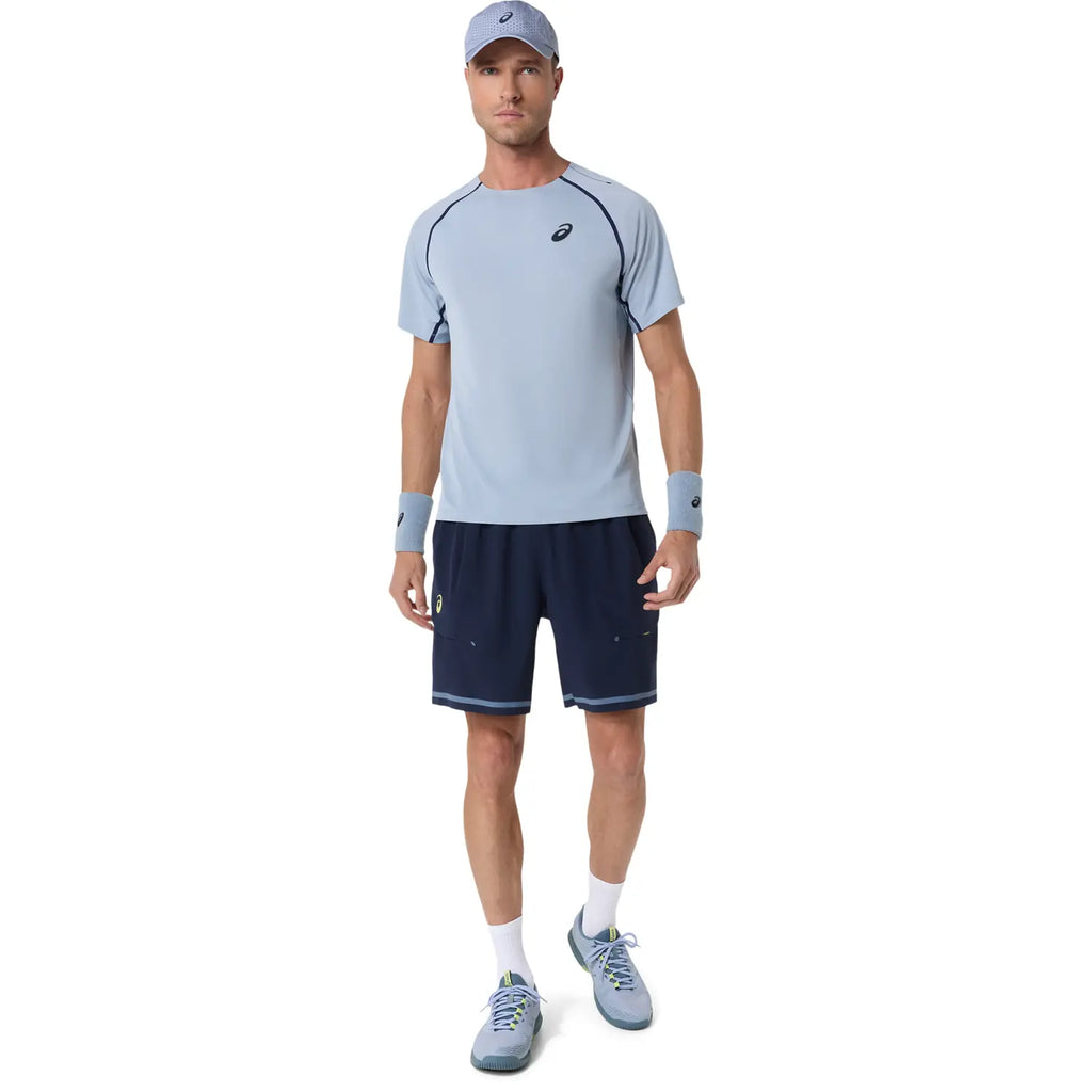Asics Match Short Sleeve Men's Top (Grey Blue)