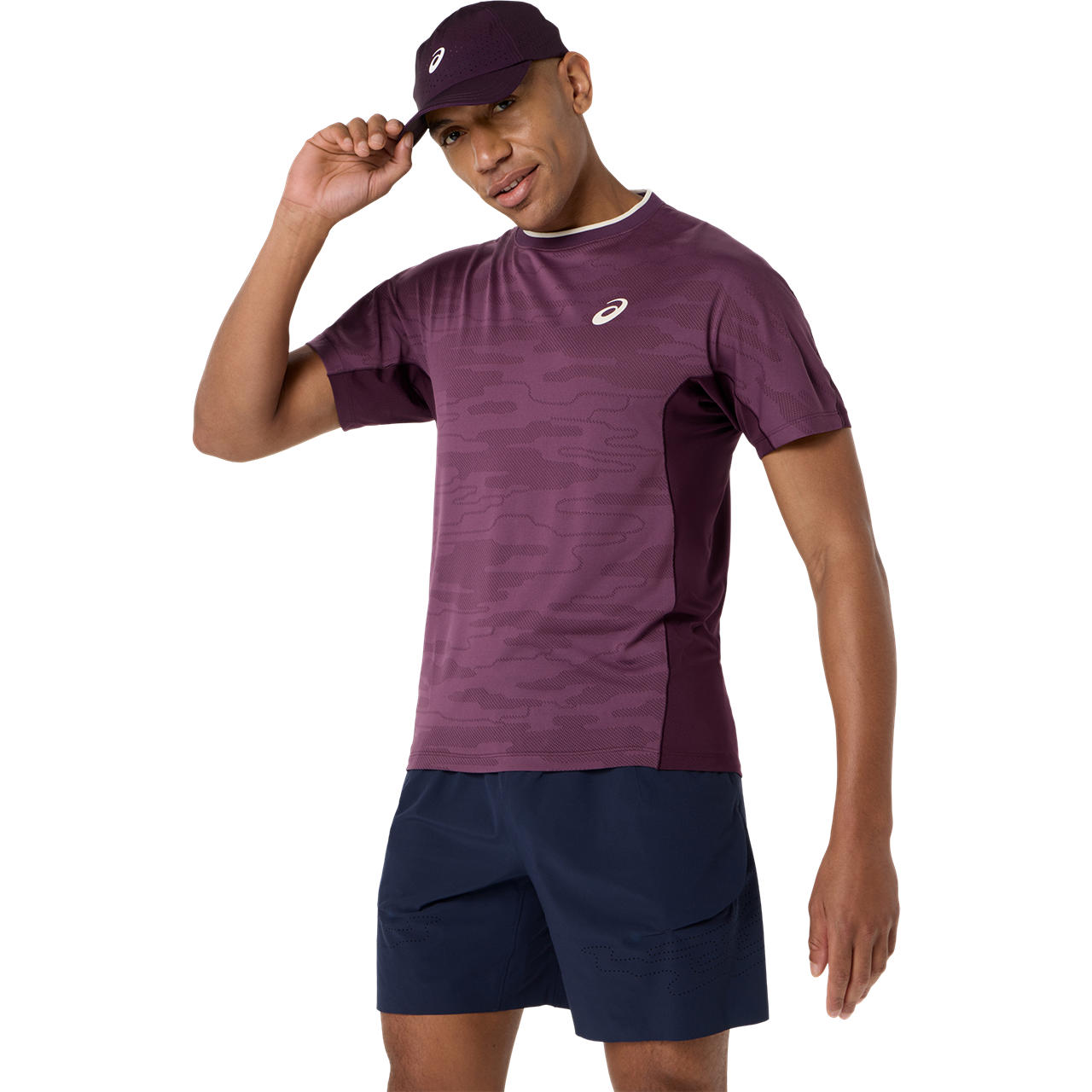 Asics Match Jacquard SS Men's Top (Aubergine)