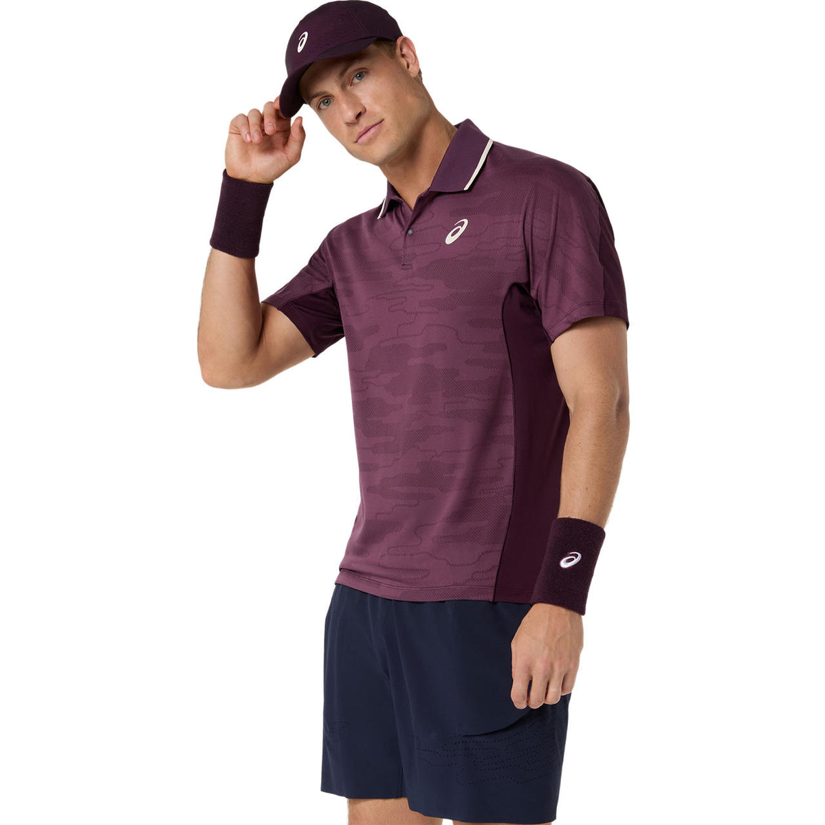 Asics Match Jacquard Men's SS Polo (Aubergine)