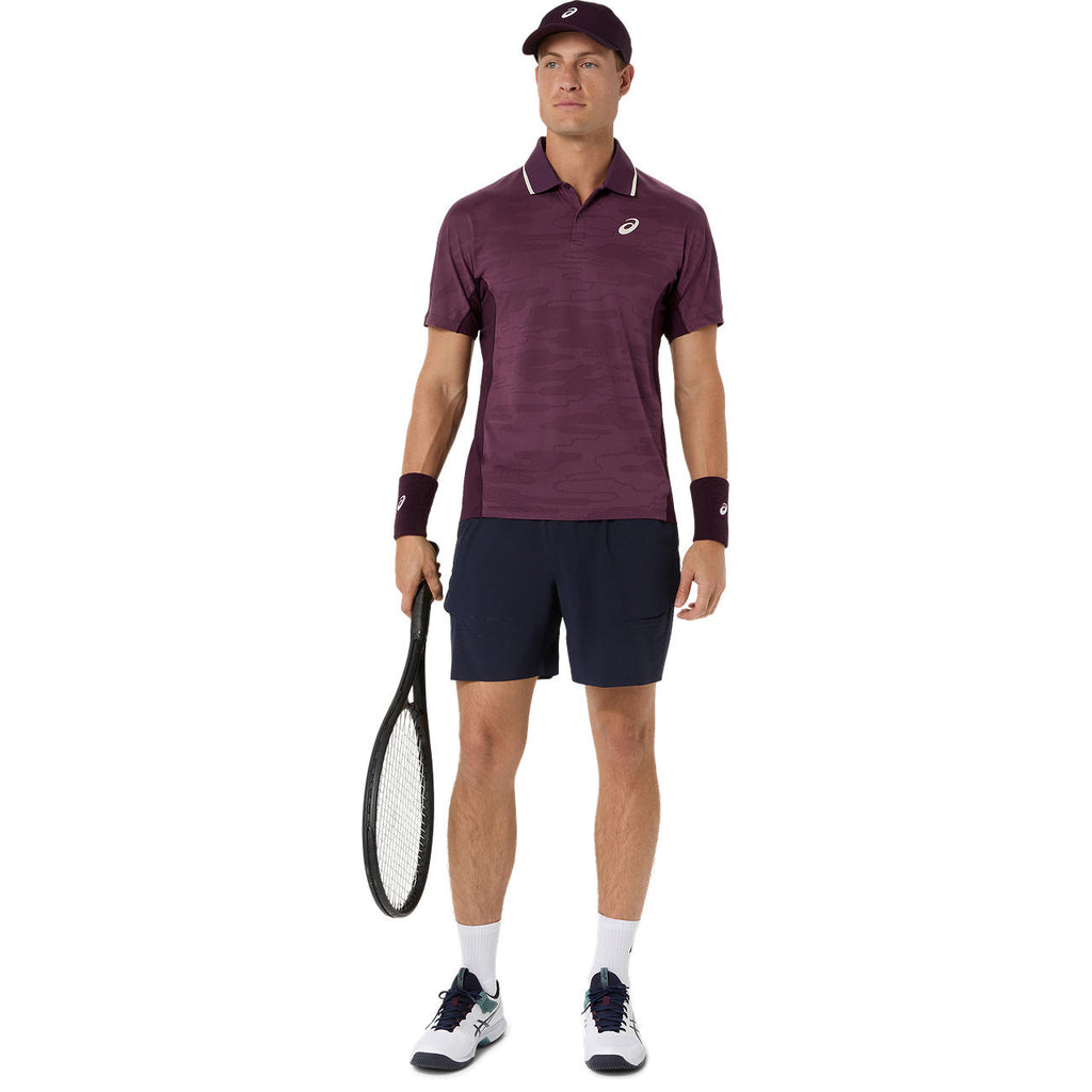 Asics Match Jacquard Men's SS Polo (Aubergine)