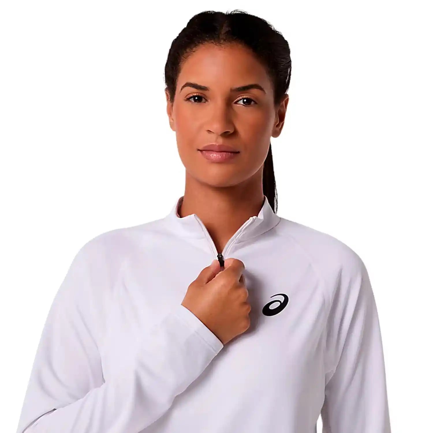 Asics Match 1/2 Zip LS Top (White)