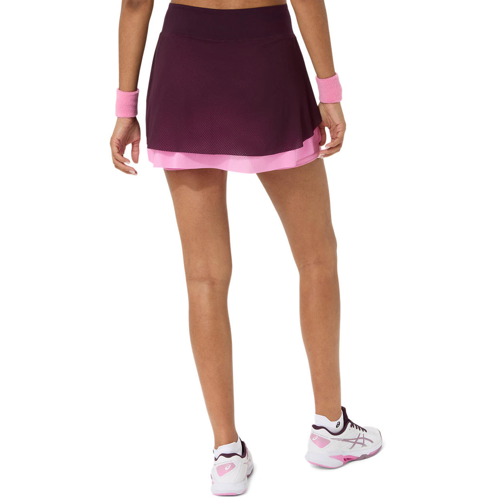 Asics Match Mesh Skirt (Dark Aubergine/Bubblegum)