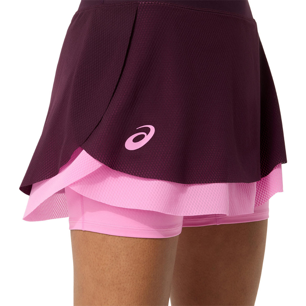 Asics Match Mesh Skirt (Dark Aubergine/Bubblegum)